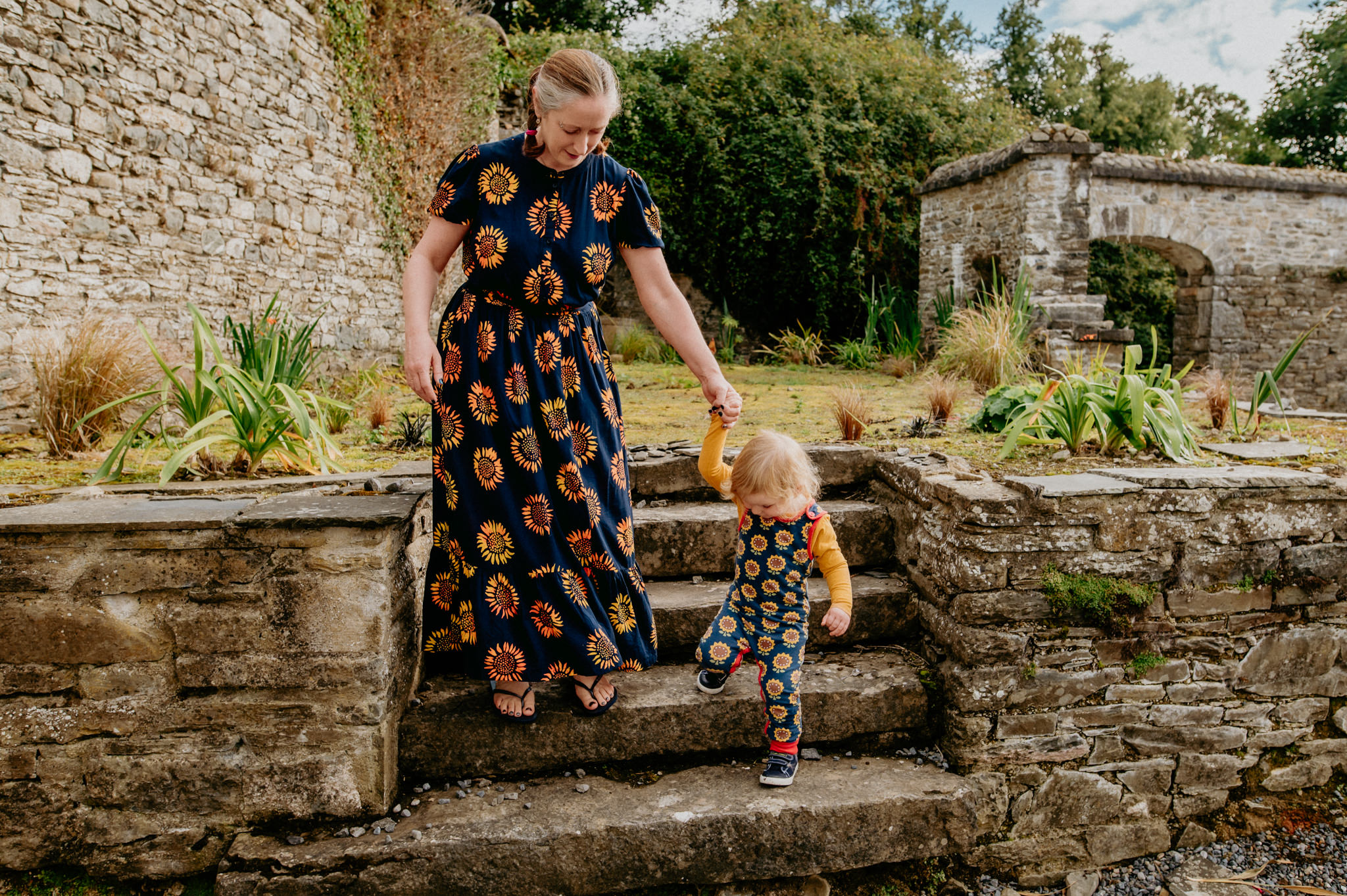 mother-and-son-walking-down-the-steps-Rockfield-House-Kells-kristina-kelly-photography